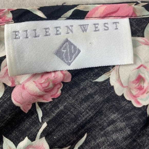 Eileen West Floral Midi Dress Puff Sleeve Bow Sweetheart Neck Cottage Prairie 10 - Picture 10 of 14